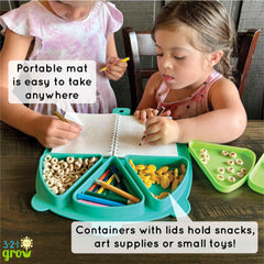 321 Grow silicone-on-the-go snack mat containers with lids prevent spills