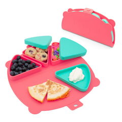 321 Grow silicone on-the-go snack mat folded for compact travel and storage