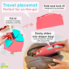 321 Grow snack mat open surface shown as clean eating area on the go