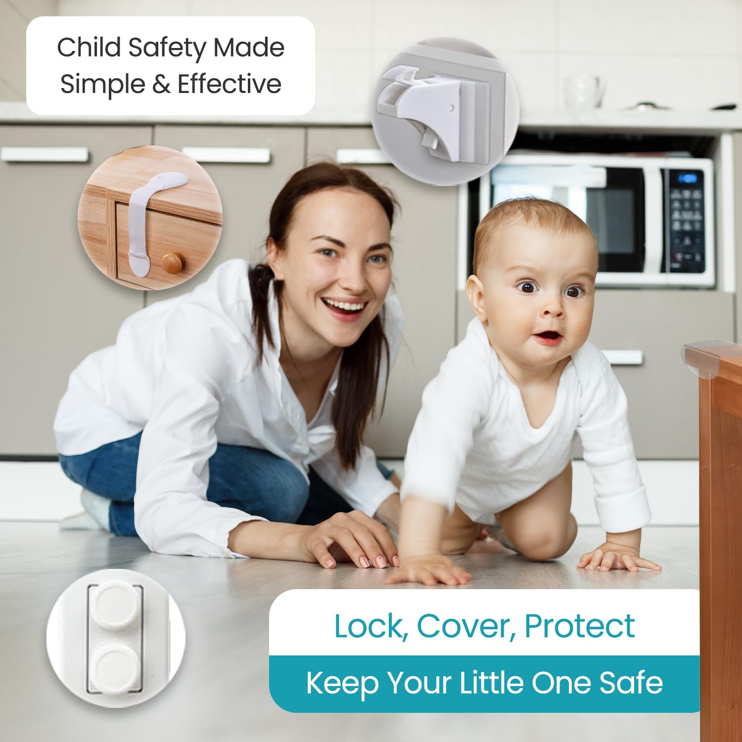 48pack baby-proofing kit portable storage bag keeps supplies organized on the go