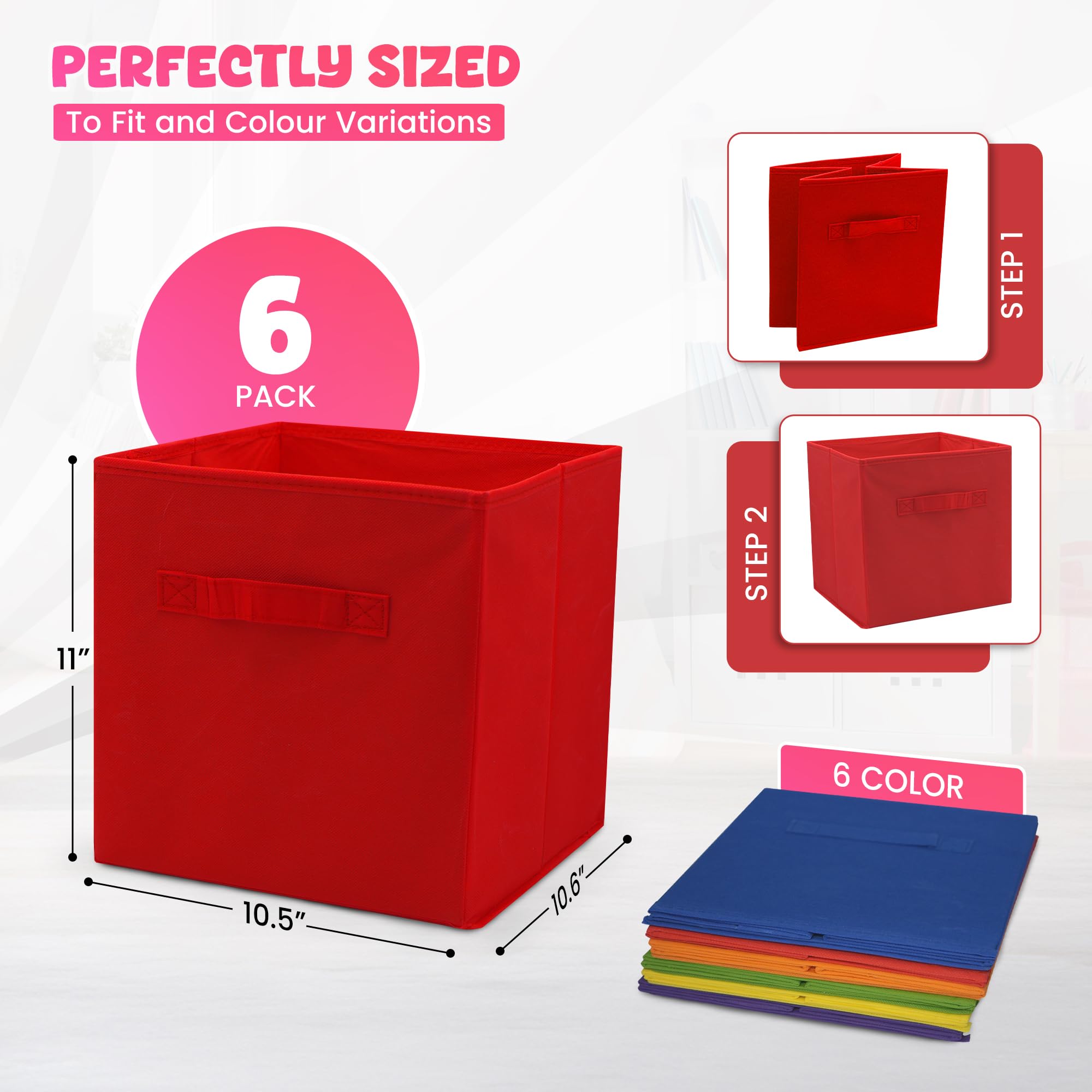 4E's Novelty rainbow storage cube in orange for sorting toys and clothes
