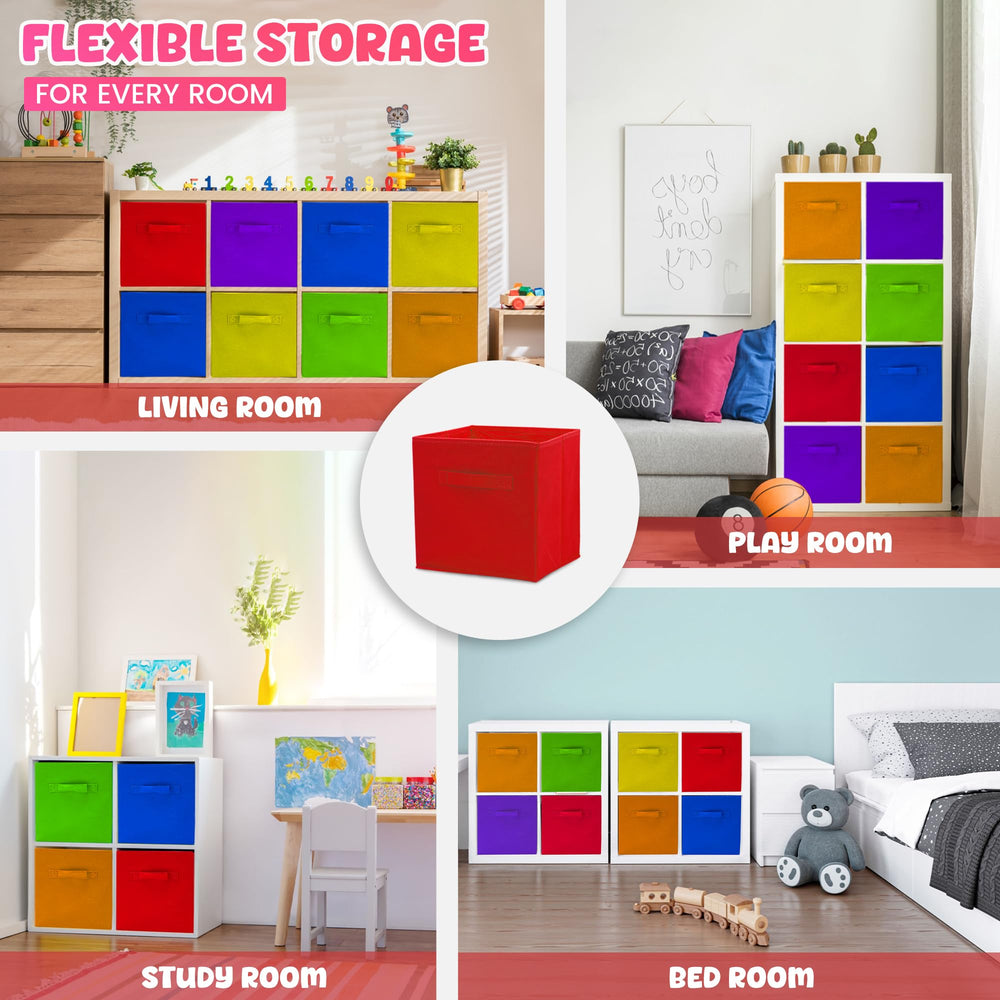 4E's Novelty rainbow storage cube in yellow adds bright organization to playroom