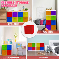 4E's Novelty rainbow storage cube in yellow adds bright organization to playroom