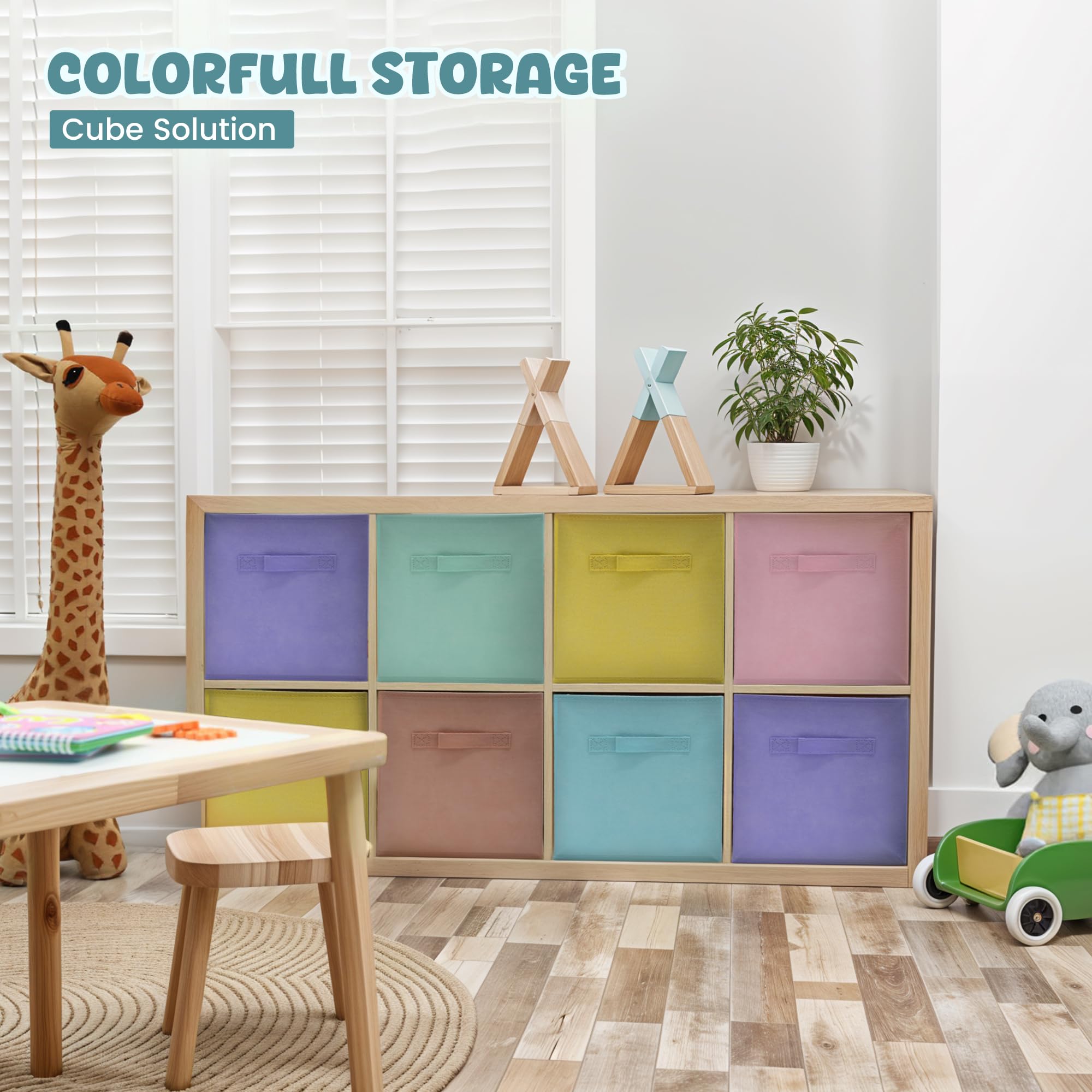 4E's Novelty pink foldable storage cube with handles for easy closet organization