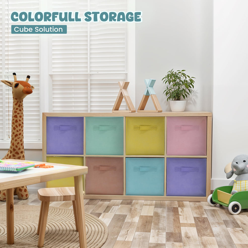 4E's Novelty pink foldable storage cube with handles for easy closet organization