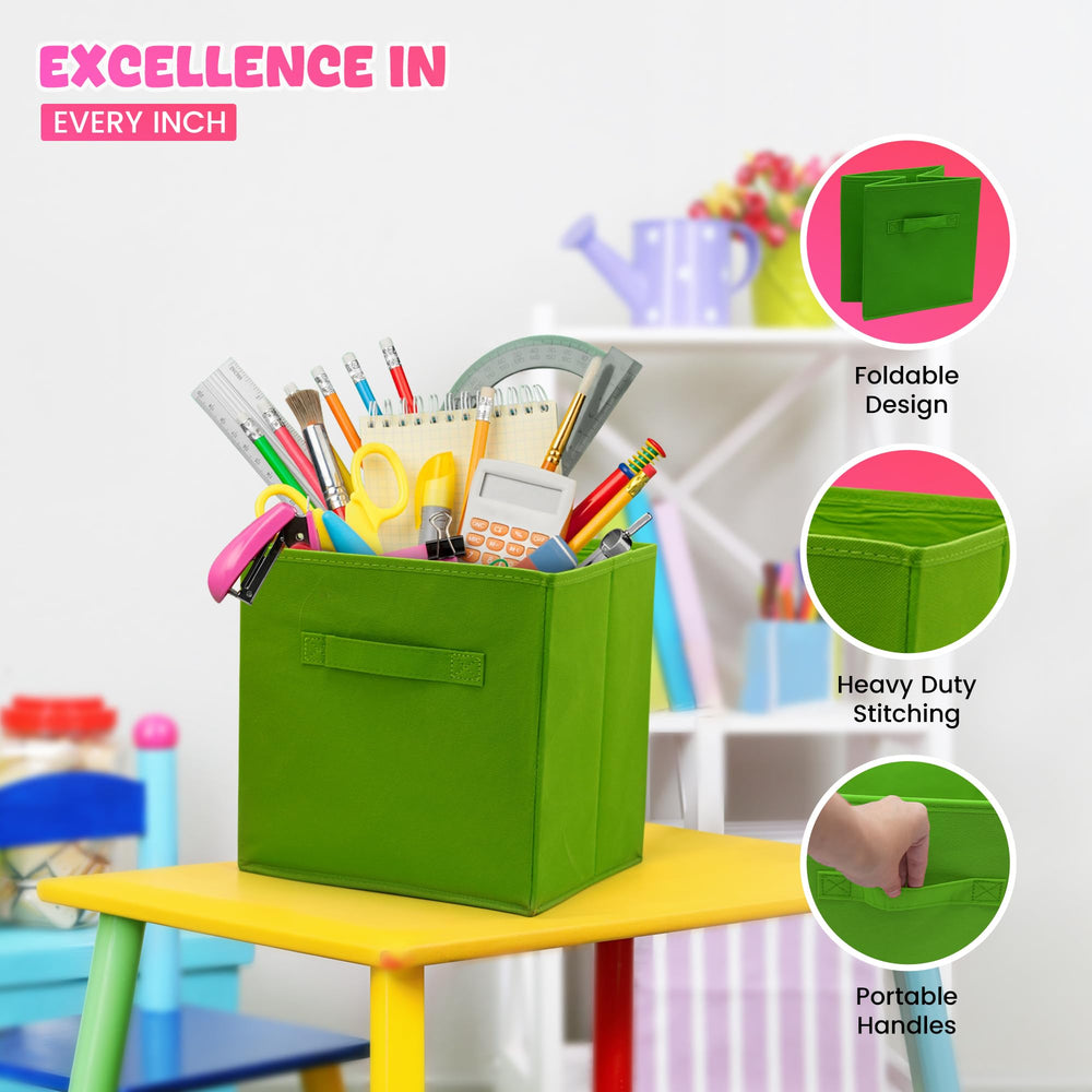 4E's Novelty foldable rainbow storage cube with handles, easy to move between rooms