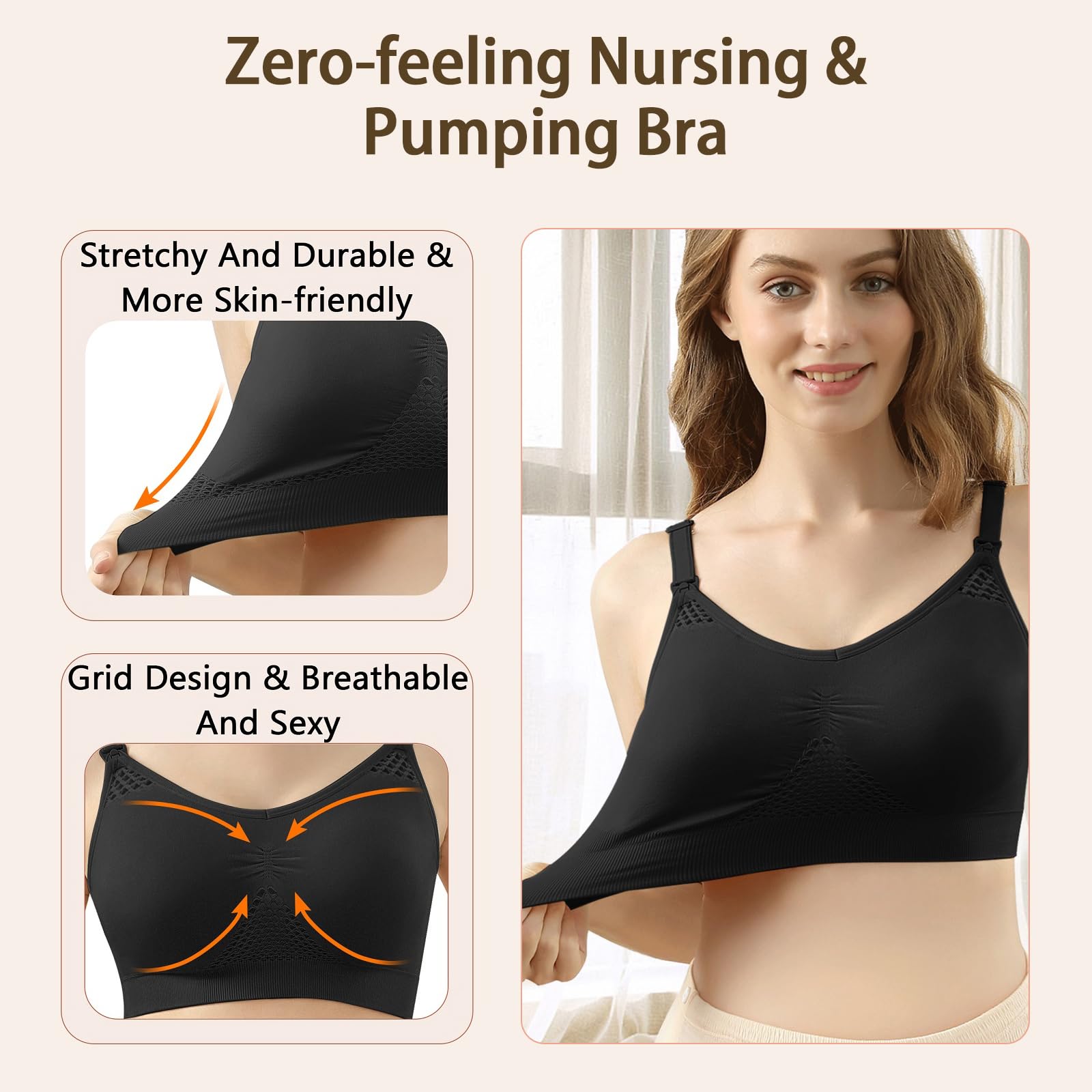 4HOW pumping-bra seamless-black-large-front for discreet wear