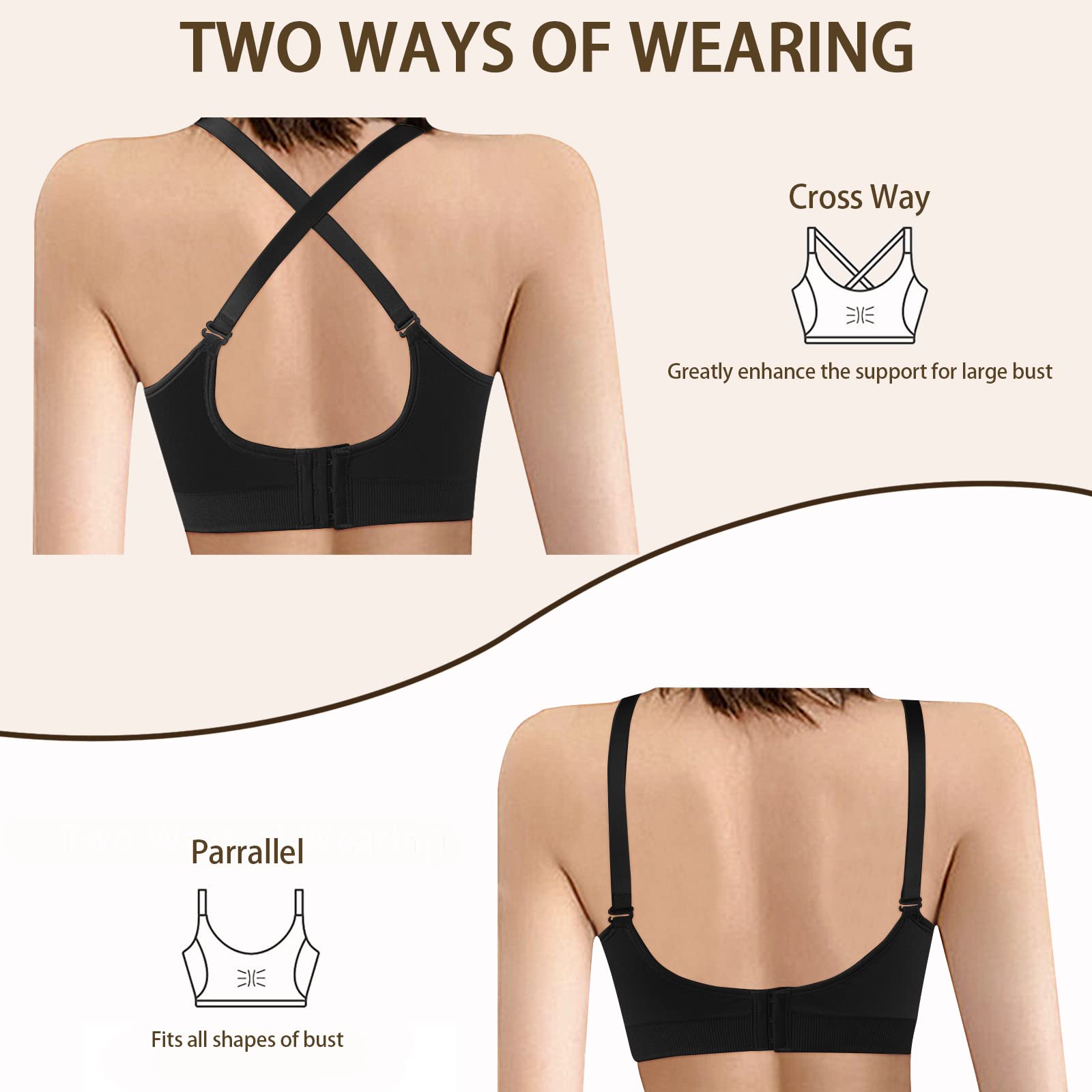 4HOW pumping-bra wide-shoulder-straps secure fit during movement