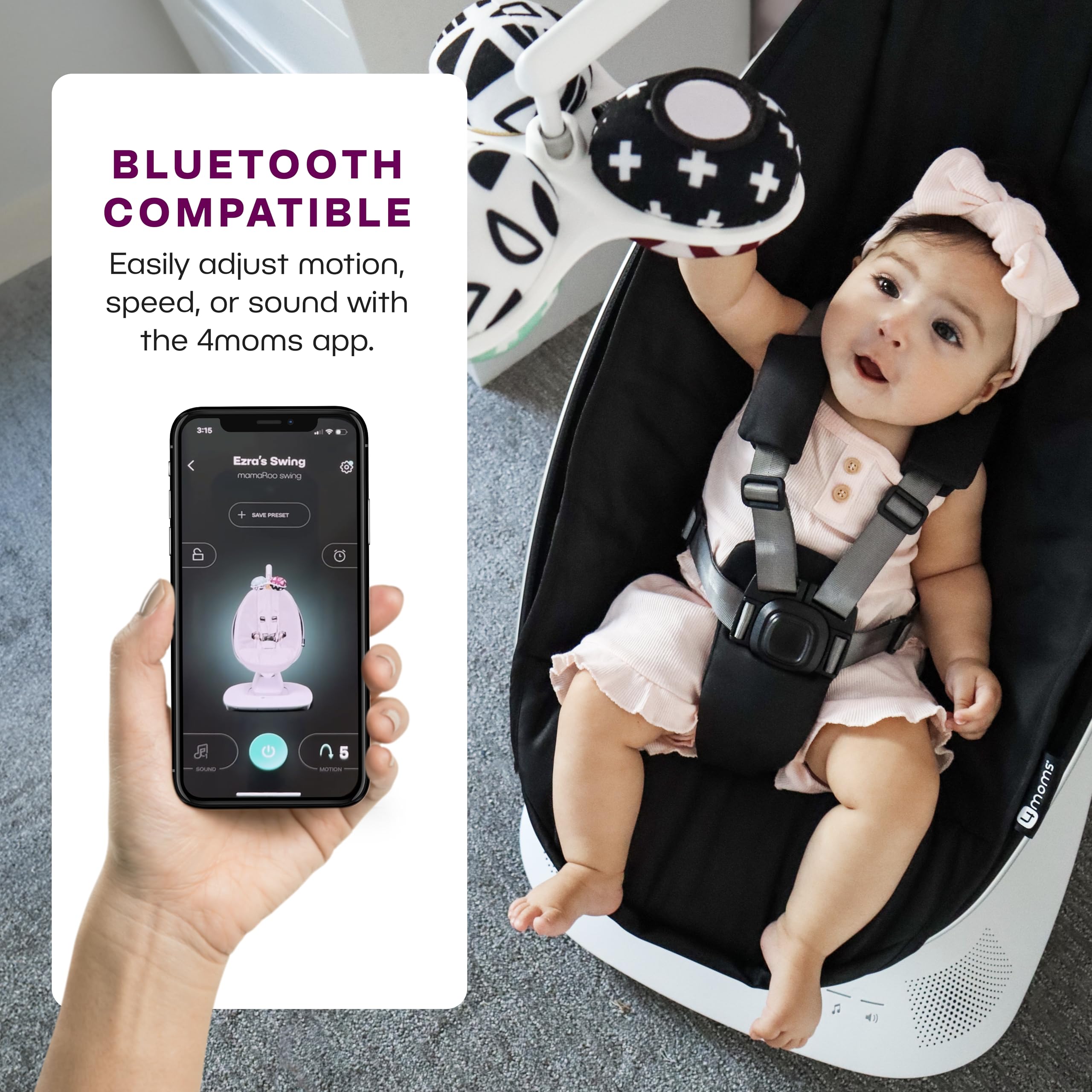 4moms MamaRoo out-of-box tool-less assembly highlights quick setup