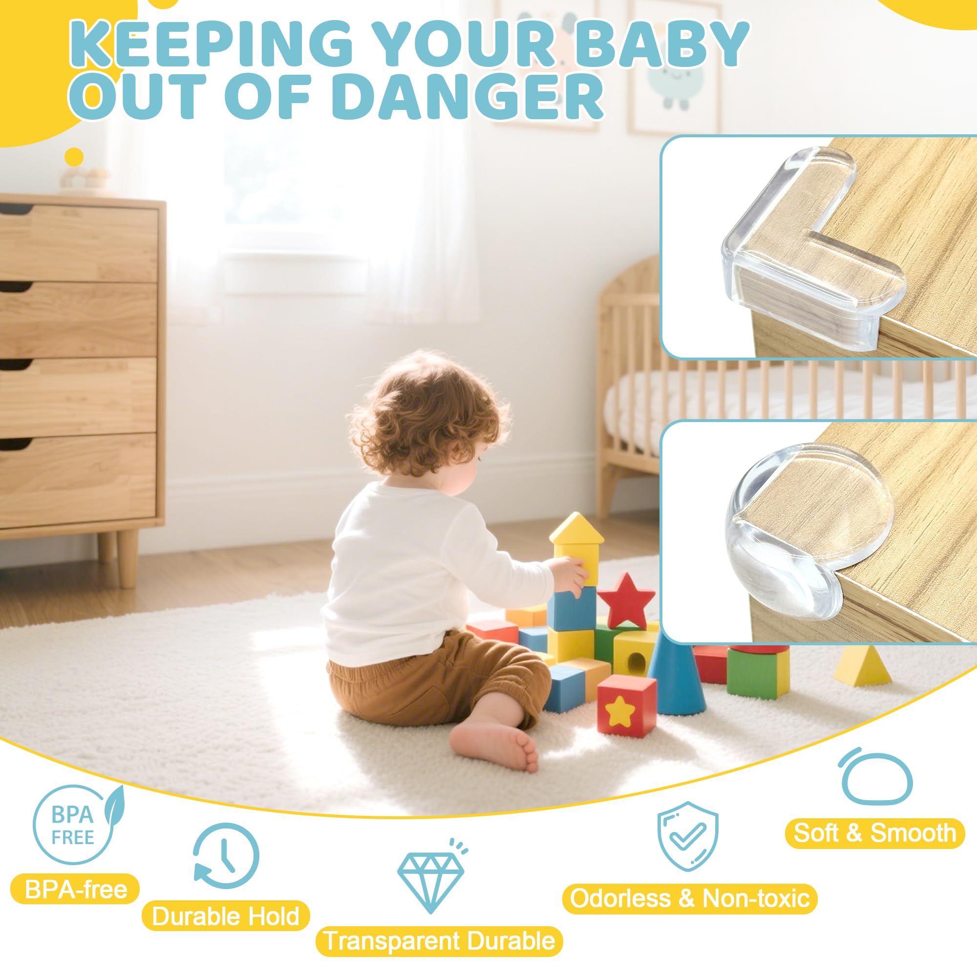 4our Kiddies modern design with white and transparent finishes