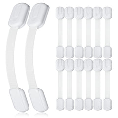 4our Kiddies cabinet locks 14-pack shown for effective baby-proofing of cabinets.