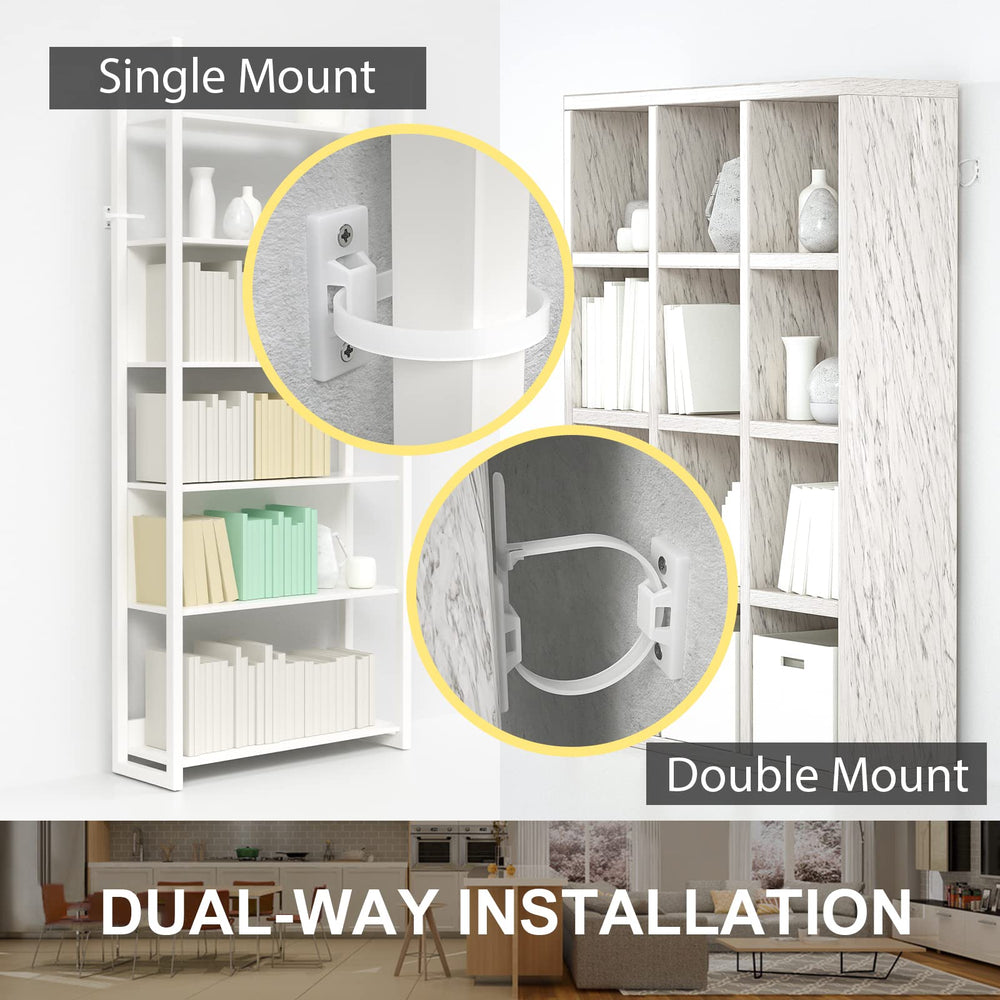 4our Kiddies anti-tip dresser strap stabilizes a tall dresser.