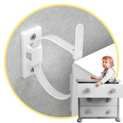 4our Kiddies anti-tip tv-stand strap keeps TV safely secured.