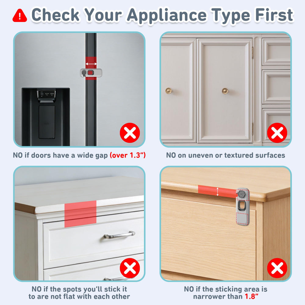 4our Kiddies fridge lock opened with one-hand release for adults.