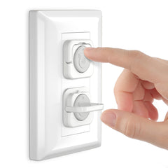 4our Kiddies outlet cover with hidden pull handle demonstrates easy removal for adults