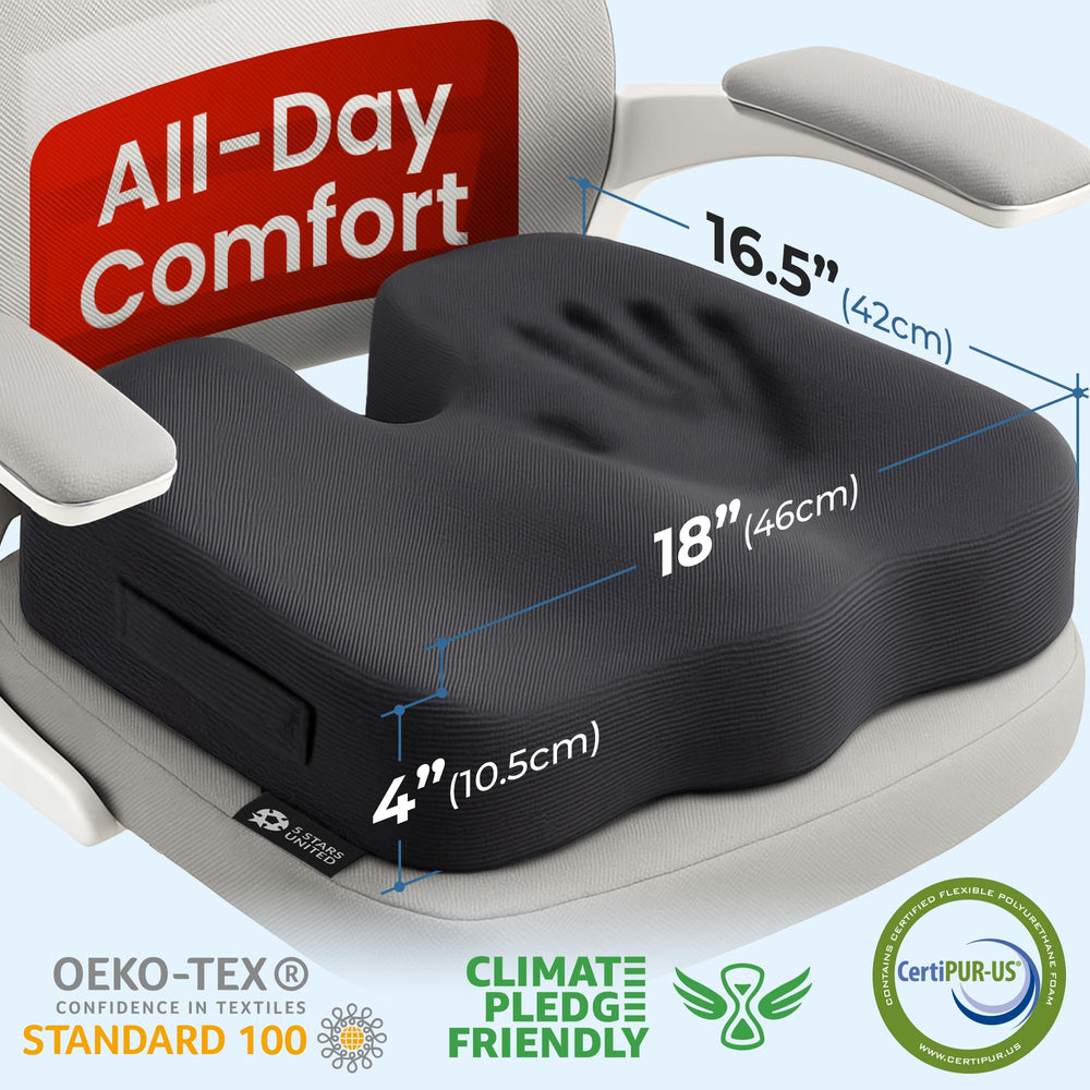 5 STARS UNITED foam-detail image highlights memory foam conforming to body