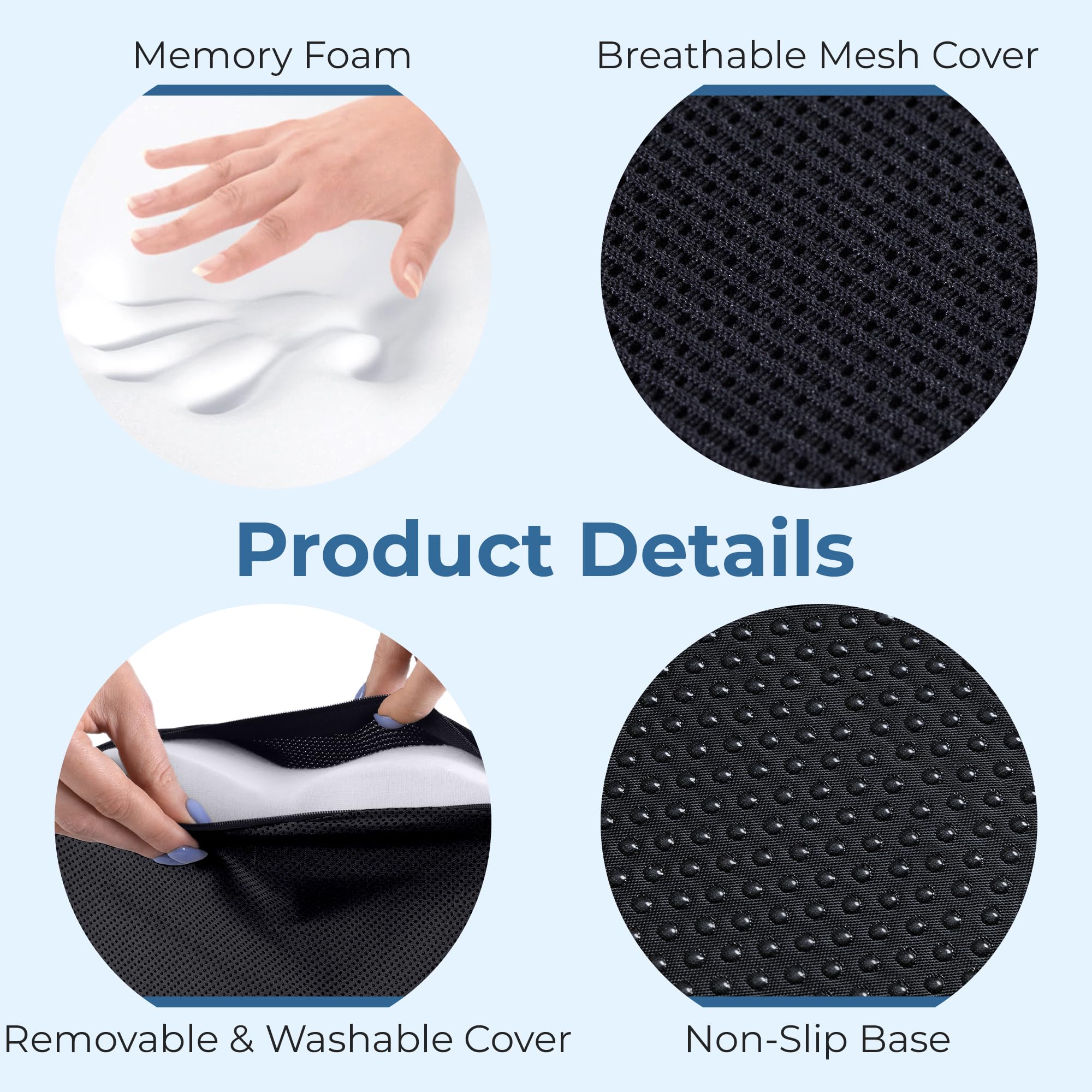 5 STARS UNITED cushion in use highlights relief from long-sitting fatigue.