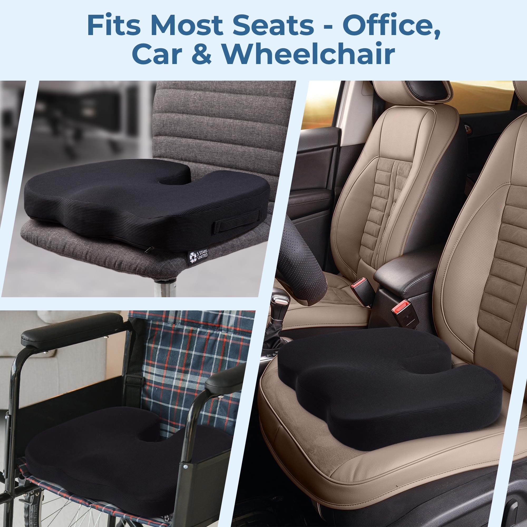 5 STARS UNITED office-chair shot showcases upright posture support.
