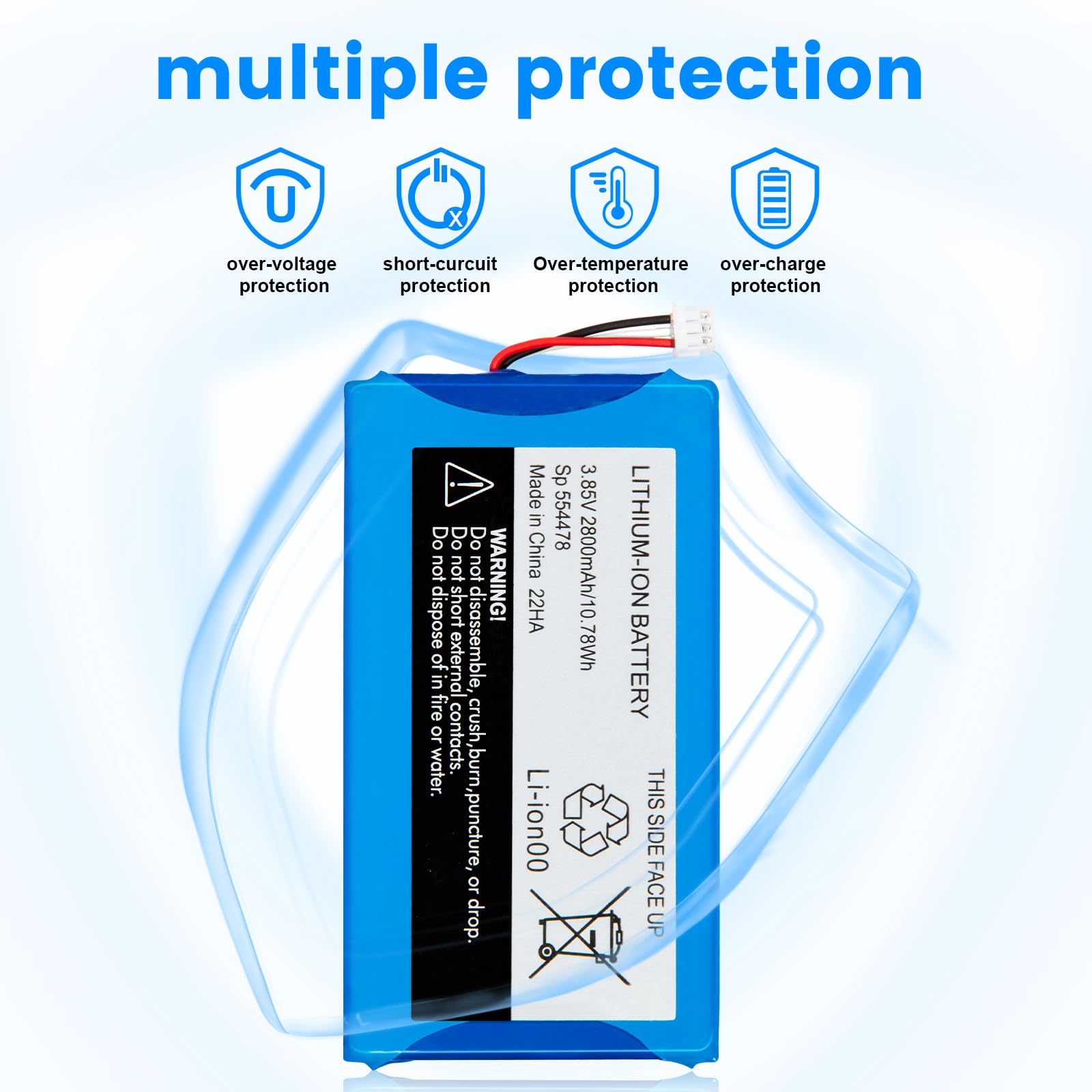7717 battery protection chip detail illustrating built-in safety features
