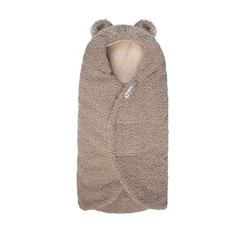 7AM Baby Car Seat Blanket with oval cutout for easy harness access and cozy warmth.