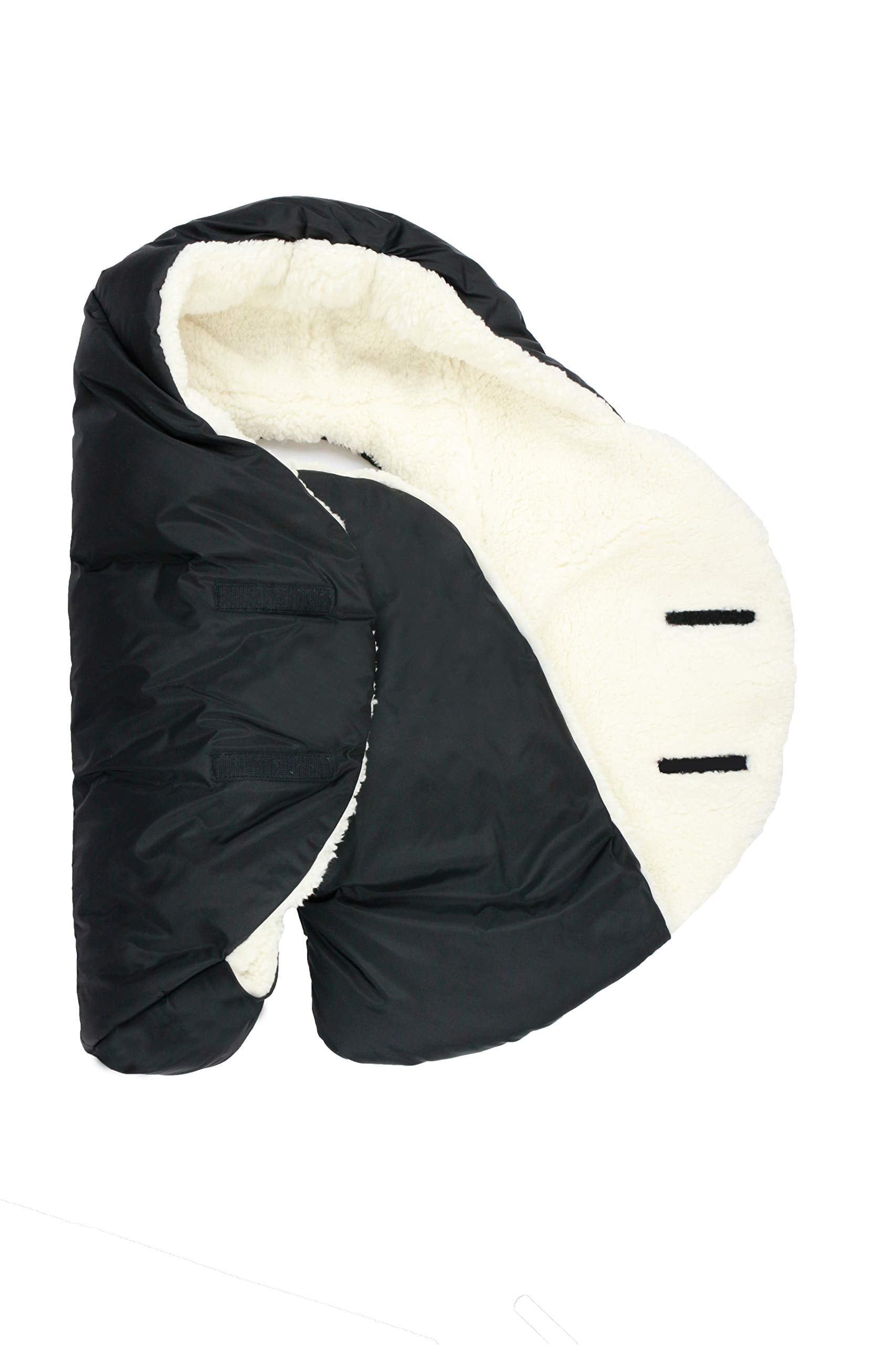 7 A.M. baby car seat blanket oval cutout for harness access while keeping baby snug
