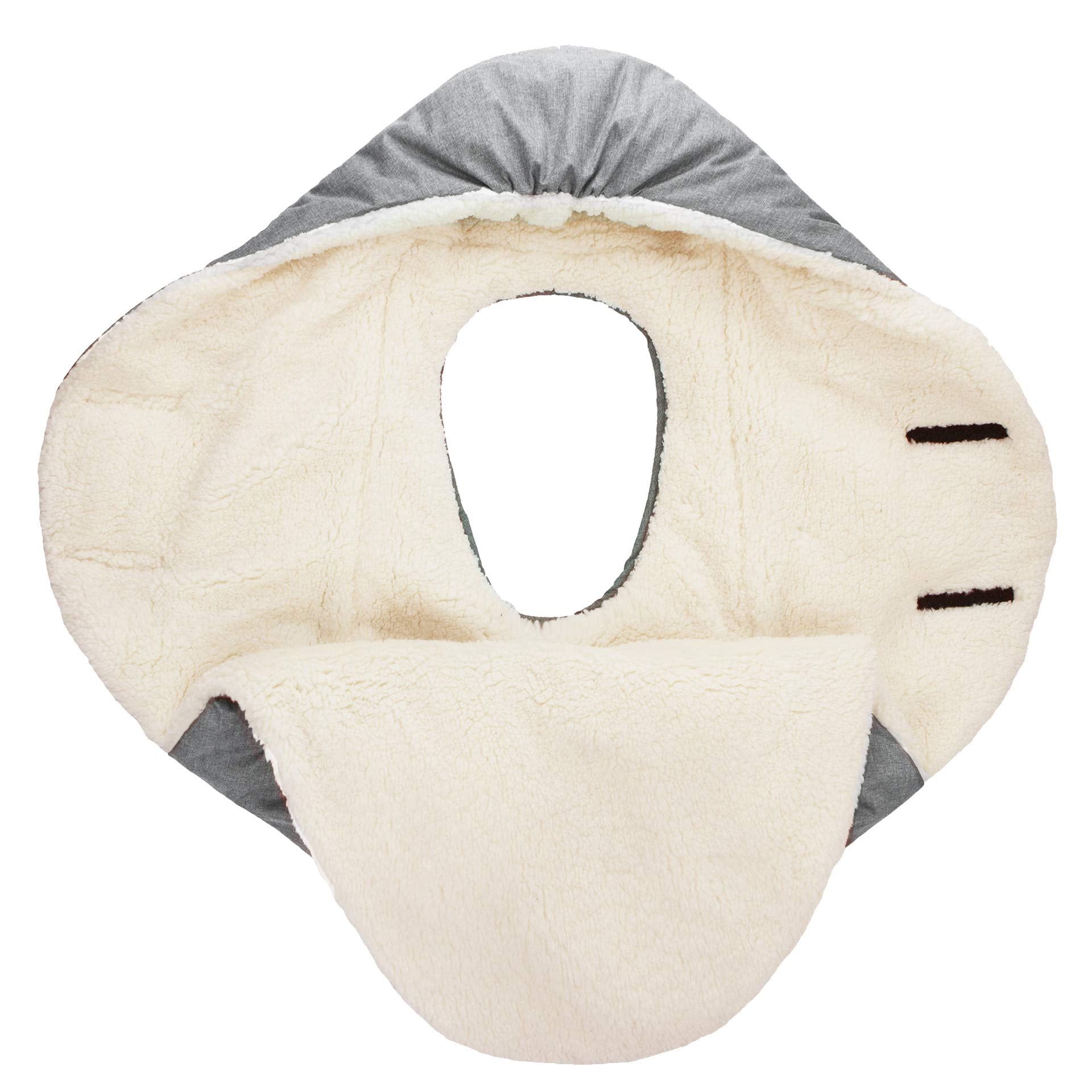 7 A.M. water-repellent shell helps baby stay dry in rain or snow.