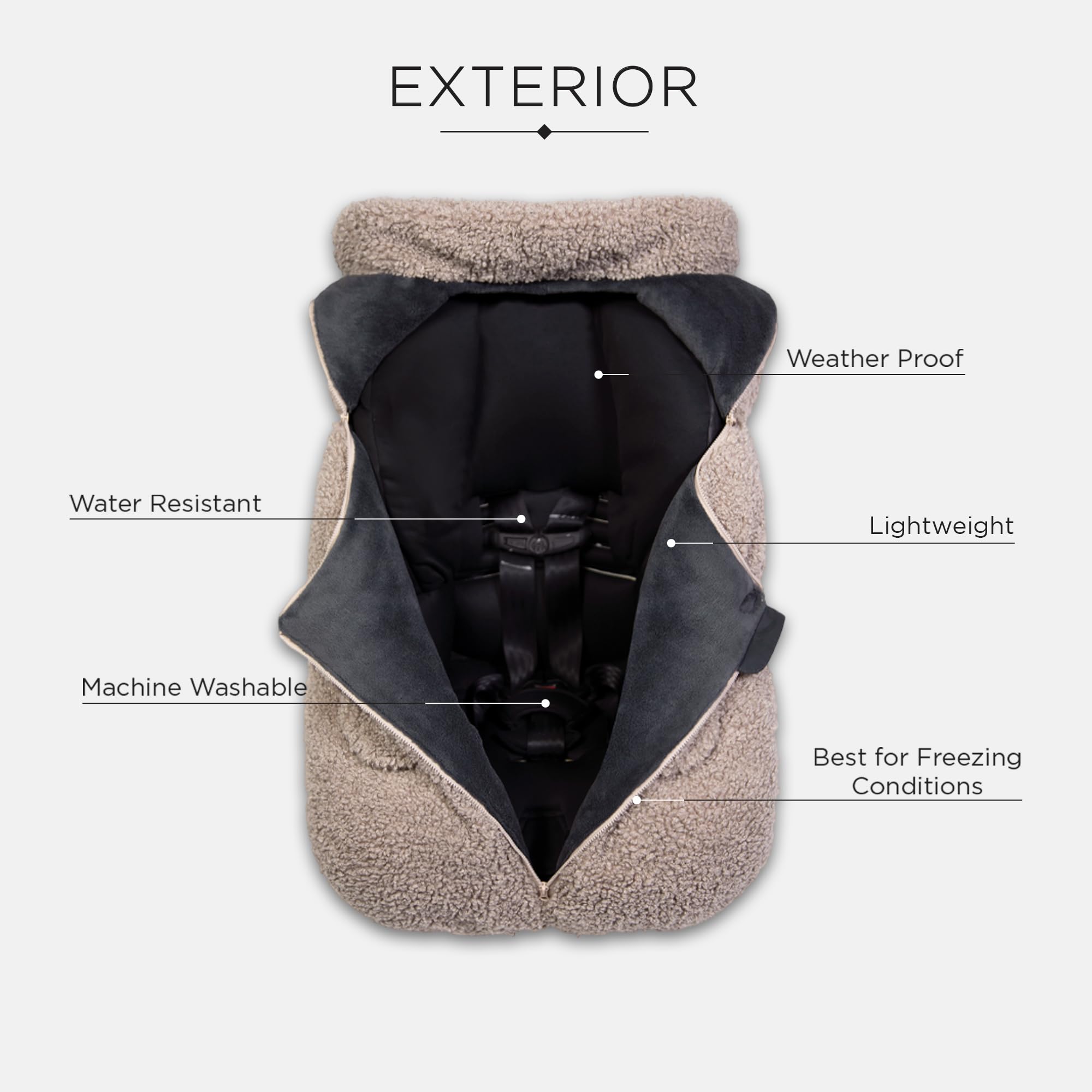 7AM Enfant Cocoon universal fit demonstrates easy on/off for car travel