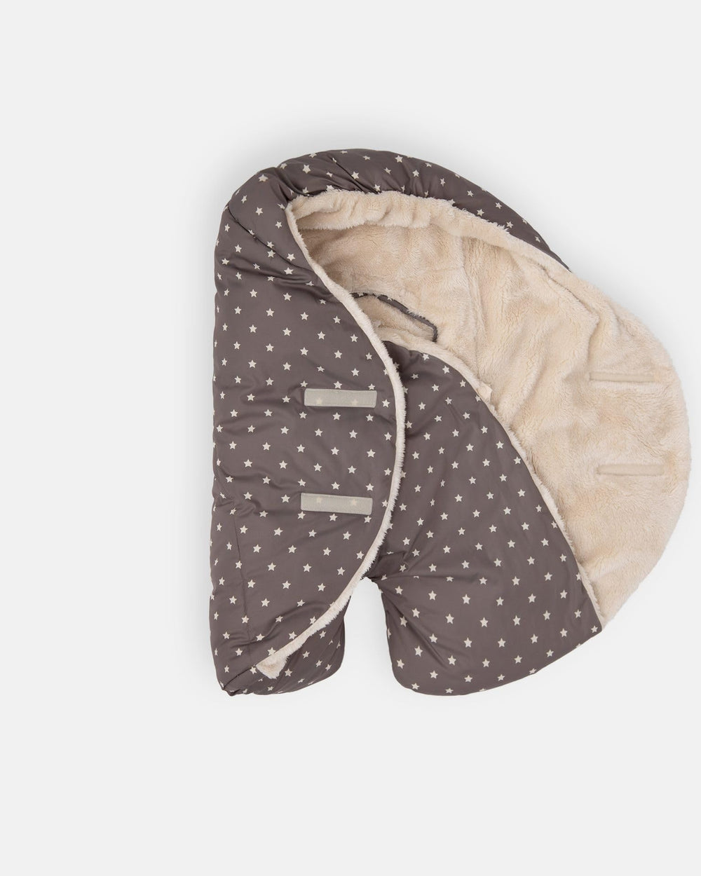 7AM Enfant hooded plush lining detail demonstrates extra comfort during chilly stroller rides.