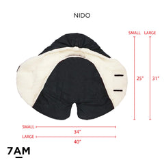 7AM Enfant Nido outer shell close-up shows water resistance