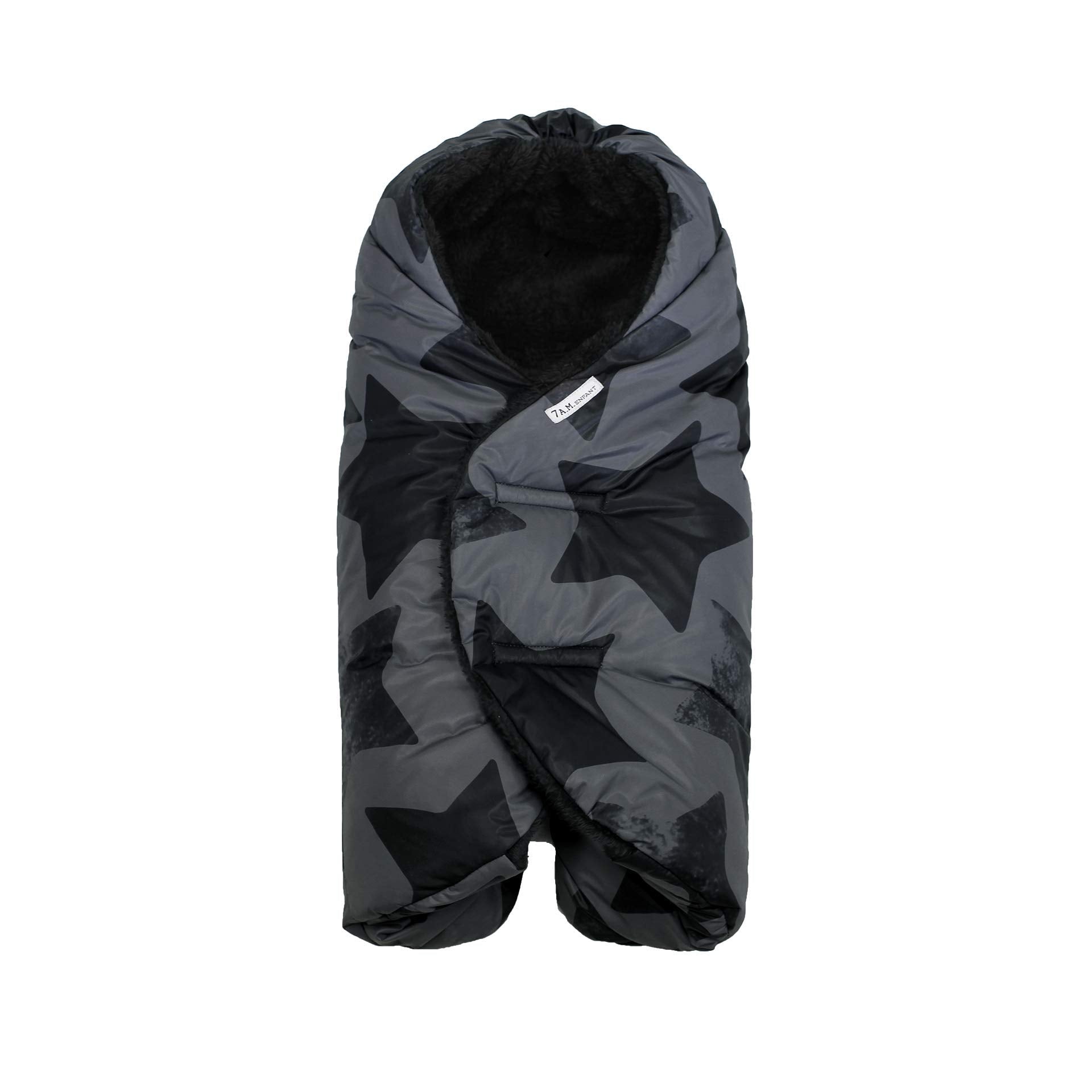 7AM Enfant Nido quilted car seat cover with hooded plush lining for cozy protection.