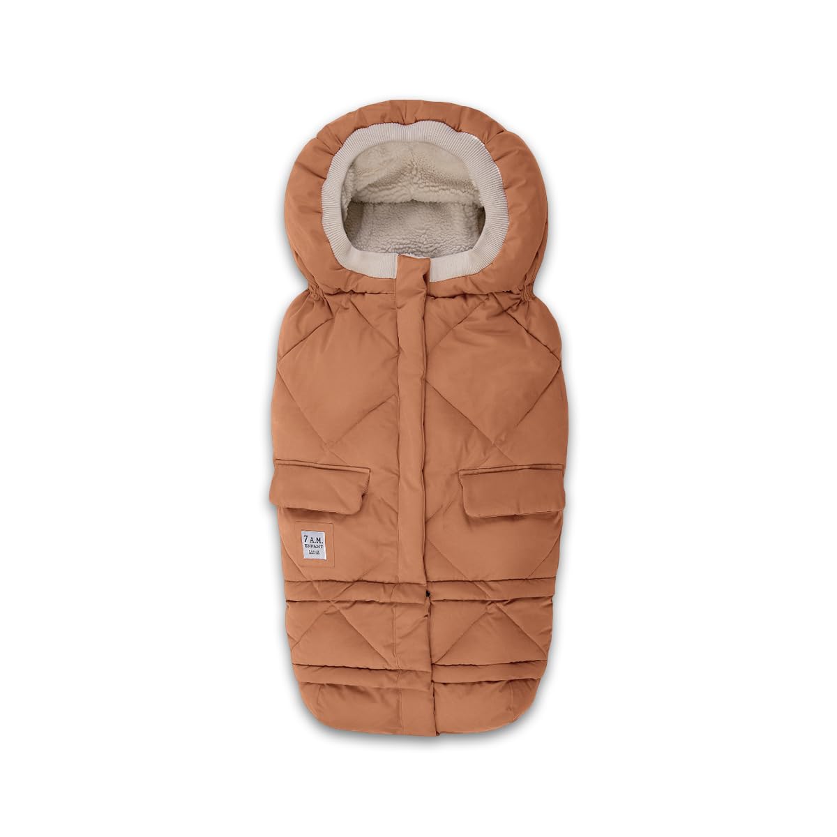 7AM Enfant stroller blanket 212 hooded front view offers snug warmth for chilly strolls