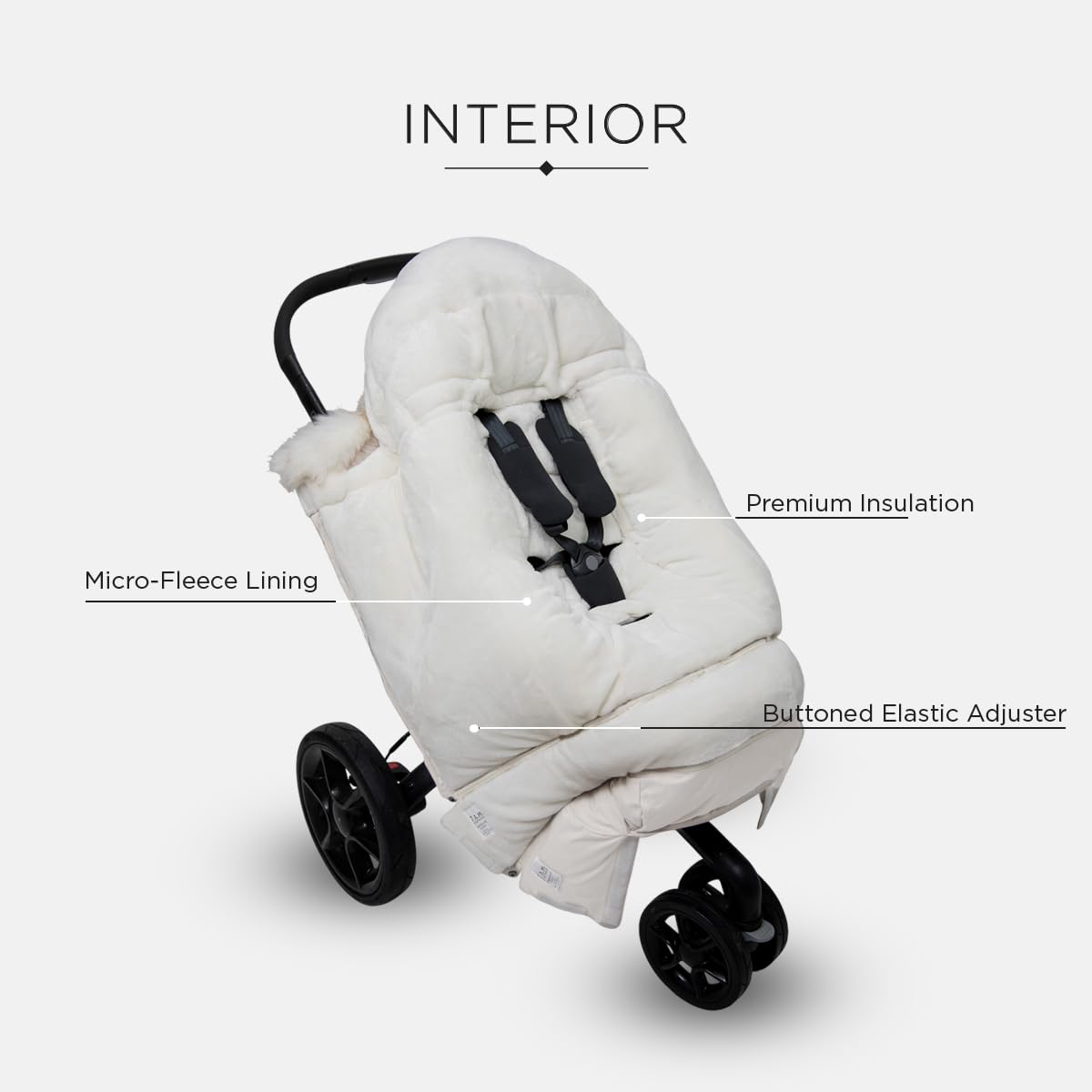 7AM Enfant stroller blanket 212 water-repellent shell demonstrates protection against rain and wind