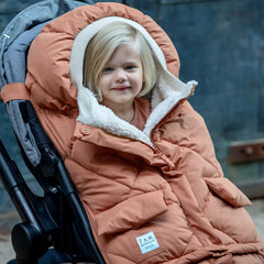 7AM Enfant stroller blanket 212 zipper center back panel enables quick harness access while keeping baby secure