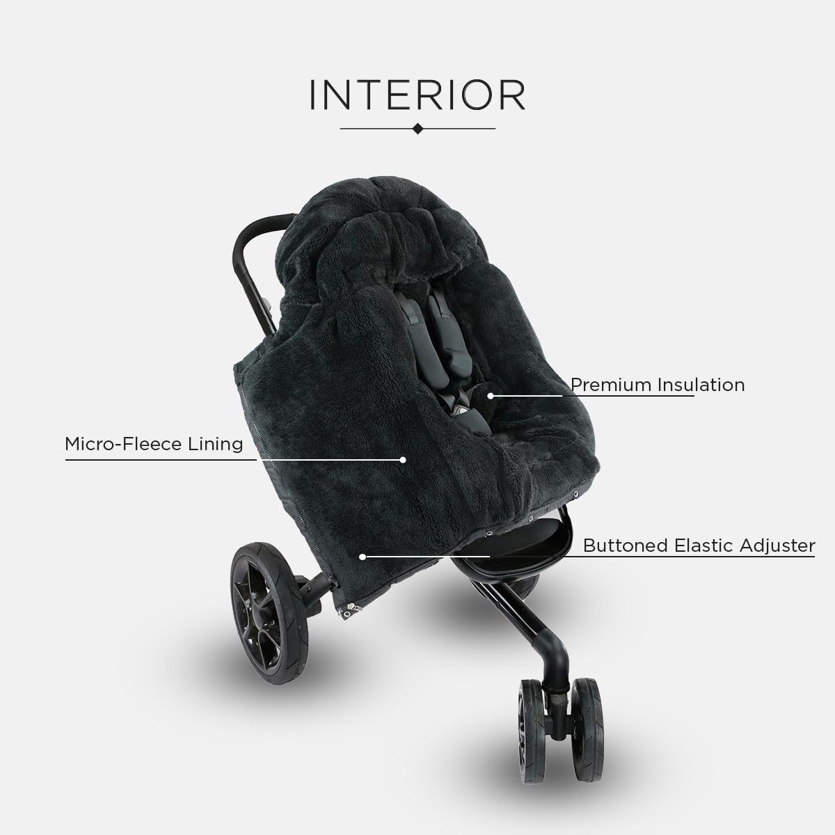 7AM Enfant blanket with water-resistant outer shell in rain-ready fabric