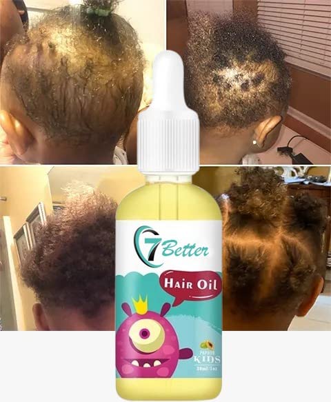 7better natural baby hair serum jar with label for clean, gentle care.