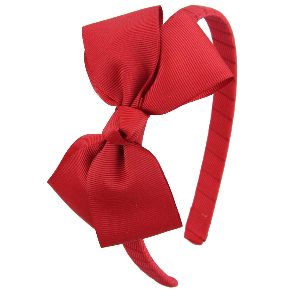 7Rainbows red bow headband for girls keeps hair neatly away during play