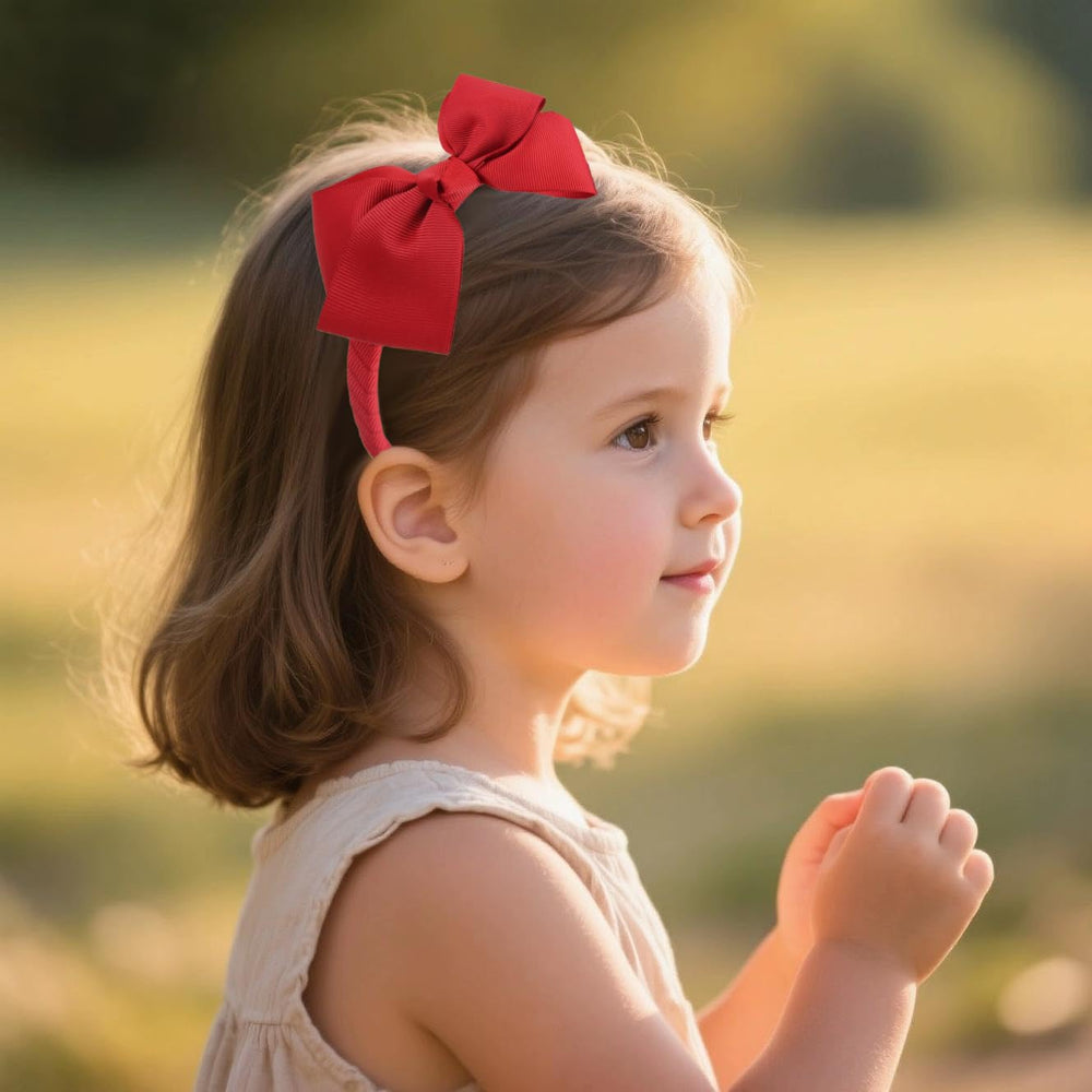 7Rainbows red bow headband for toddlers adds cheerful color to outfits