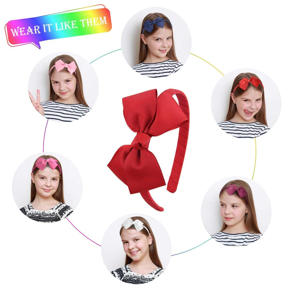 7Rainbows red bow headband in bright red for festive looks