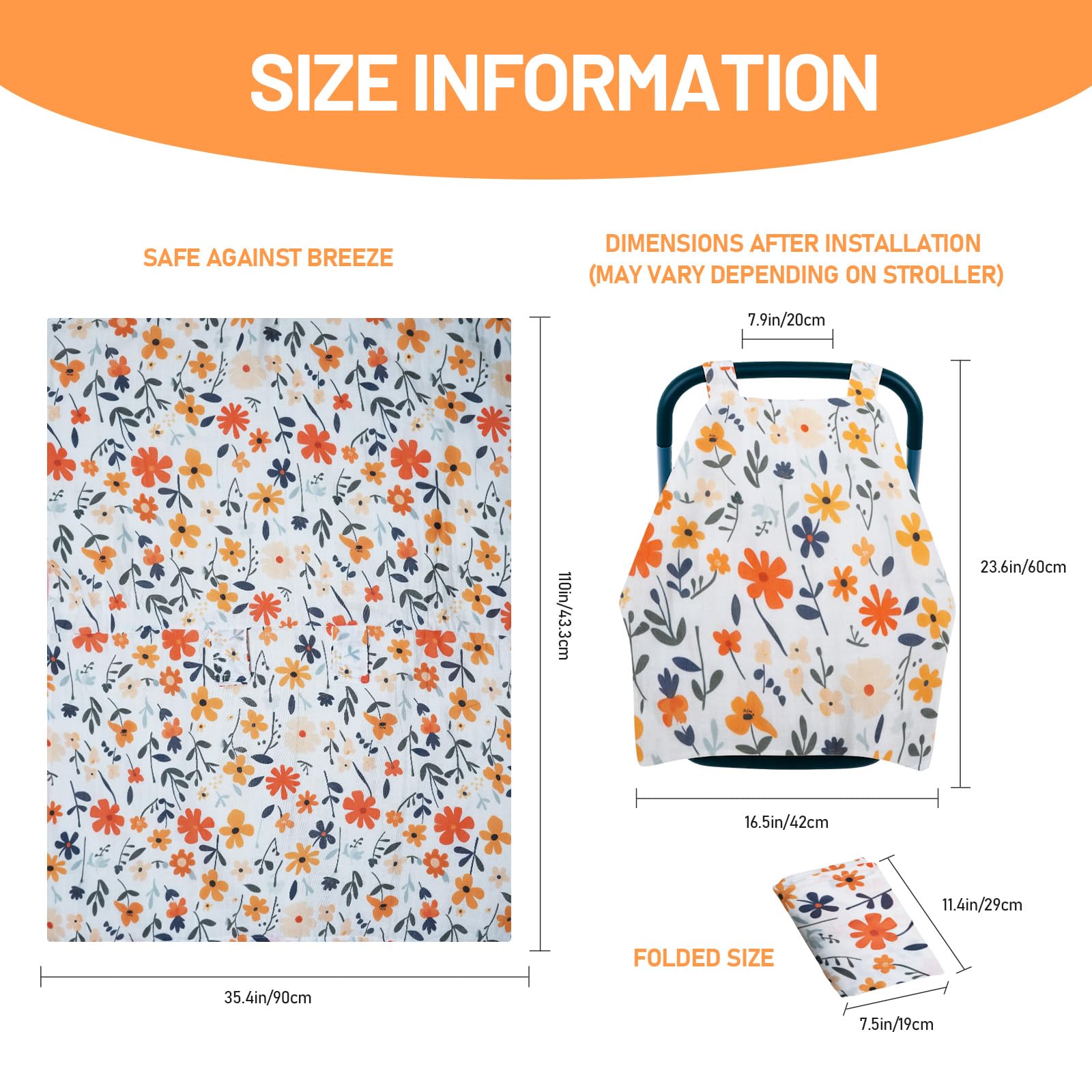 80S Muslin car seat cover is travel-ready and folds compactly for families on the go