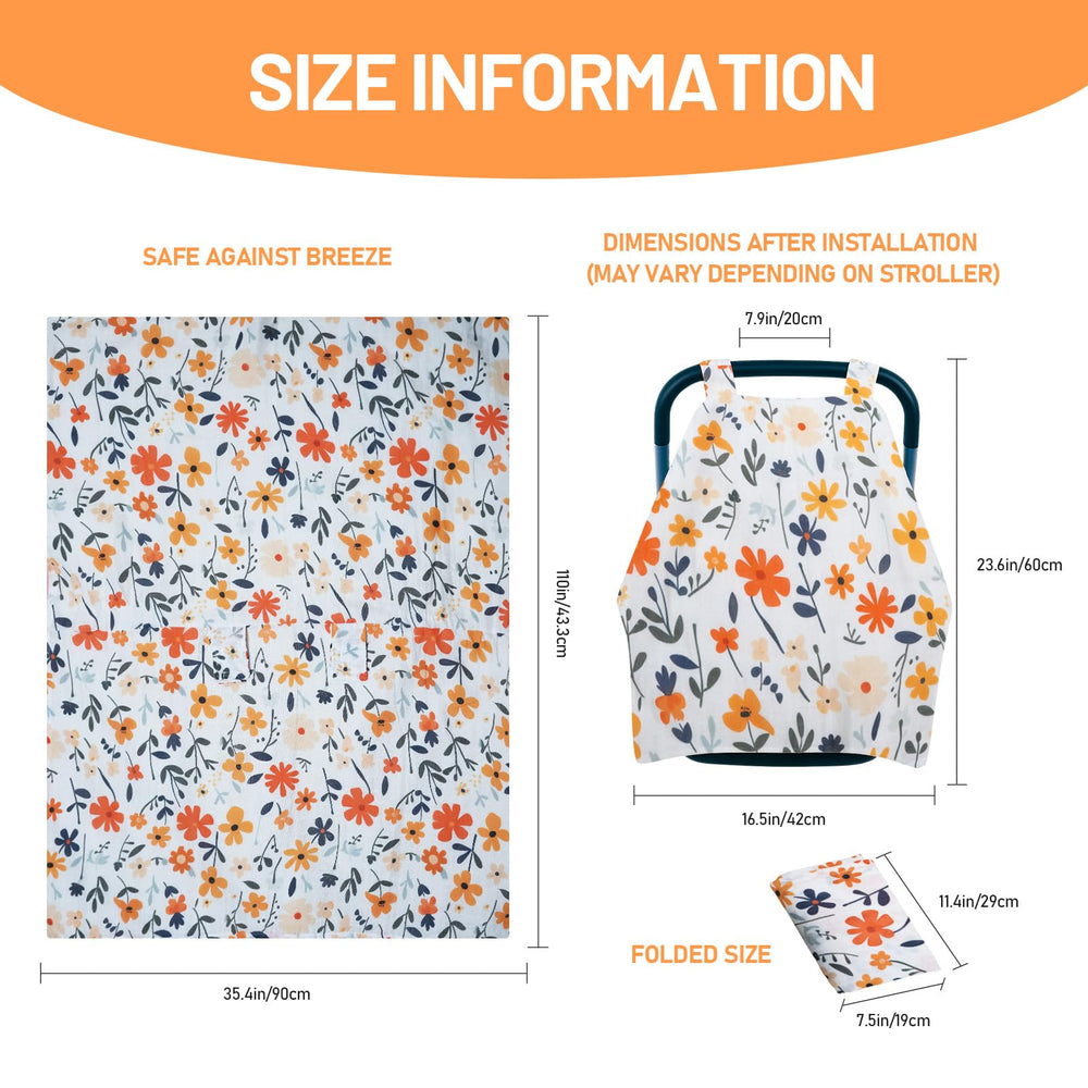 80S Muslin car seat cover is travel-ready and folds compactly for families on the go