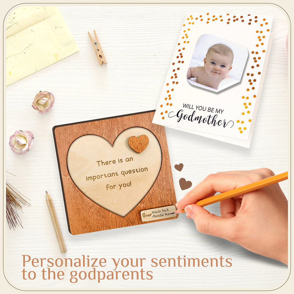 97 Decor godparents invitation card set ready for christening celebrations.
