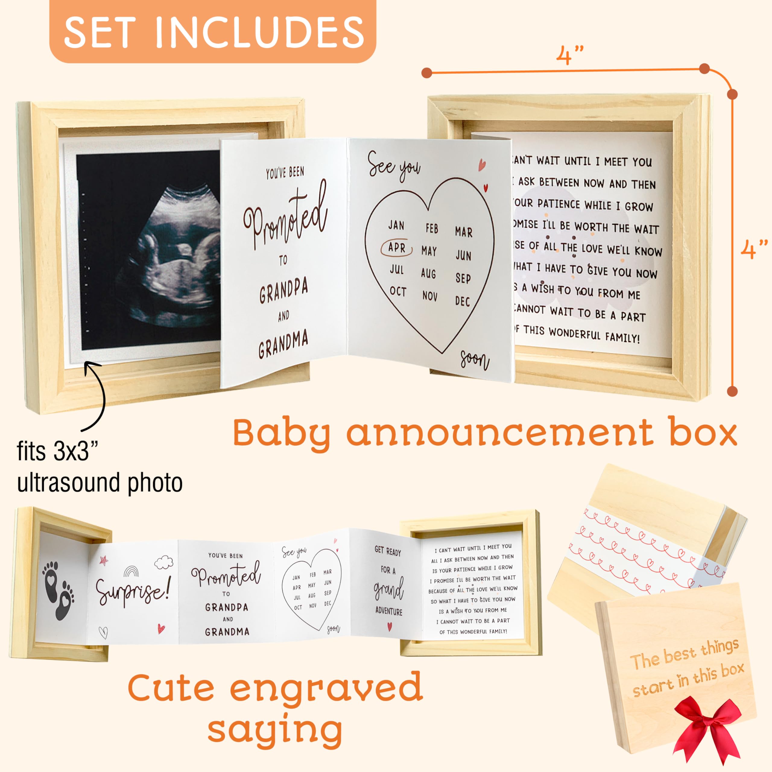97 Decor grandparents box open reveals interior for photos and sentimental notes.