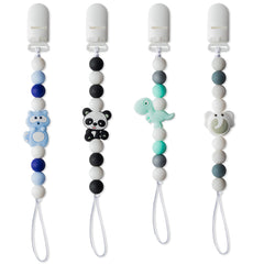 9tilight panda pacifier clip with silicone beads for teething relief and secure attachment