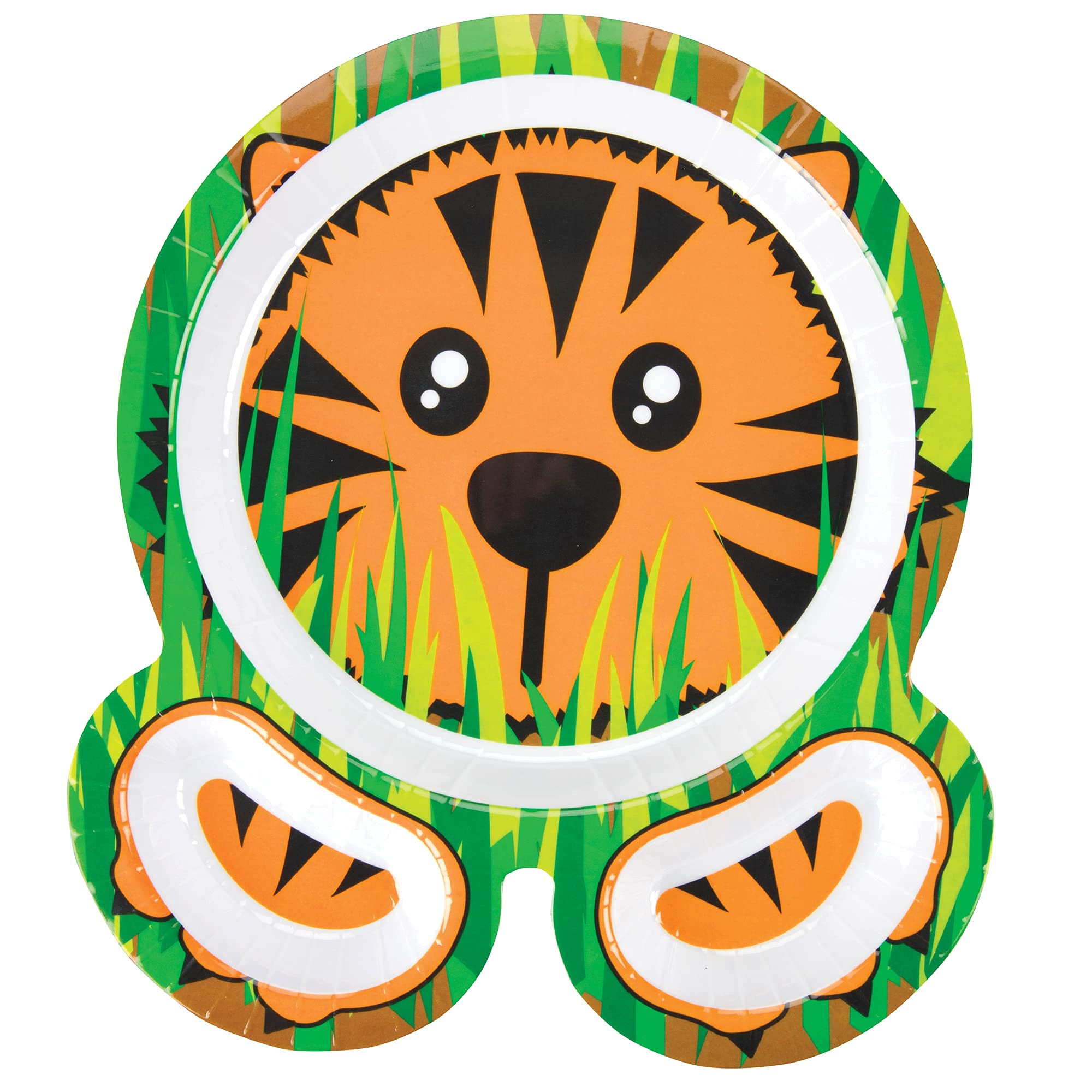 Bentology Zoo Friends plates captured stacked for space-saving storage.