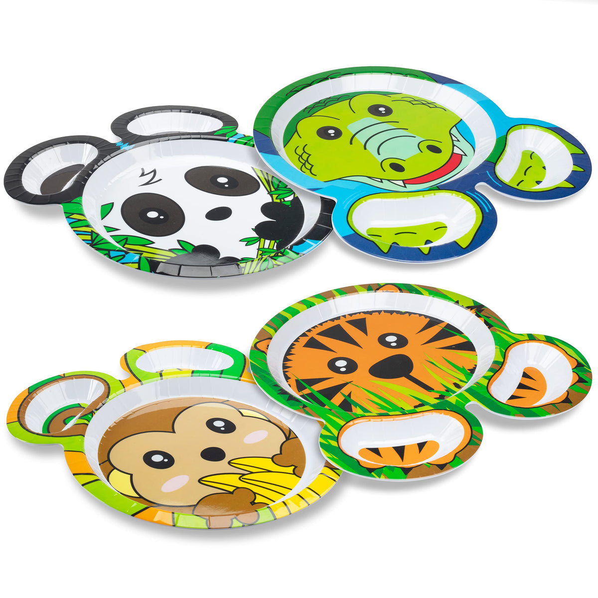 Bentology Zoo Friends panda plate with divided compartments for kid-friendly meals.