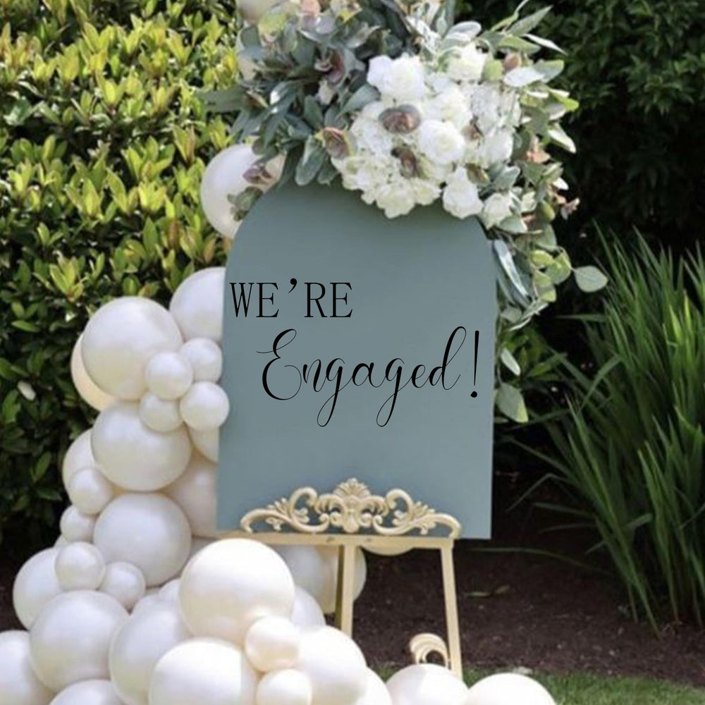 Gostman We're Engaged decal close-up letters add bold signage for photos.