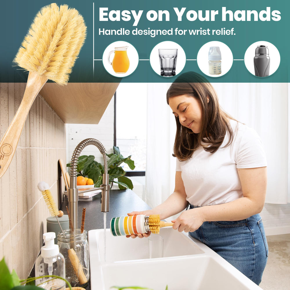 Linea Gear straw bottle brush tool reaches narrow openings for thorough cleaning