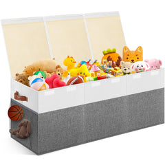Mabahoo extra-large toy storage box lid keeps toys dust-free and organized.