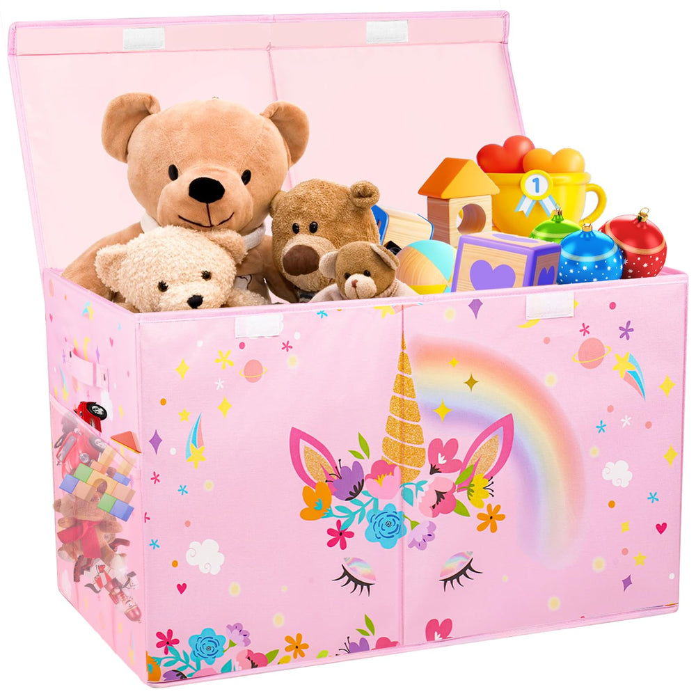 Mabahoo large toy box with lid open for quick toy access and cleanup