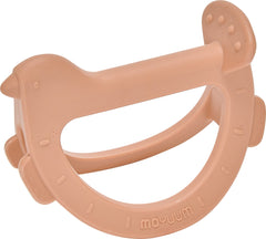 MOYUUM silicone swing bird teether side view eases teething discomfort during play